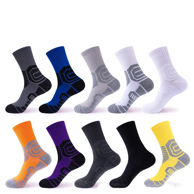 

Men Elite Socks Trend Color Matching Long Tube Basketball Towel Bottom Sweat Absorbing Breathable High Tube Professional Sports