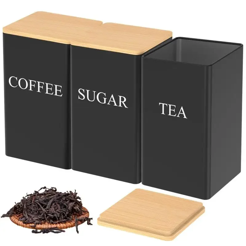 3個セット コーヒー豆保存容器 茶葉 砂糖 真空密閉ジャー 鉄製容器 耐熱 キッチン クリーム缶 気密蓋