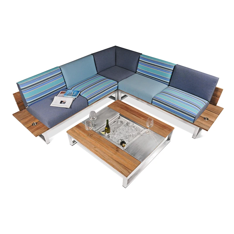 

# Hot Garden Sofa And Coffee Table Set Lounge Set Outdoor Aluminum Sofa Set Furniture For Hotels Parks Beach Use