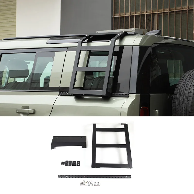 For Land Rover Defend 90 110 130 2020-2024 Car styling Stainless steel Black Car Side Ladder Car Exterior Accessories