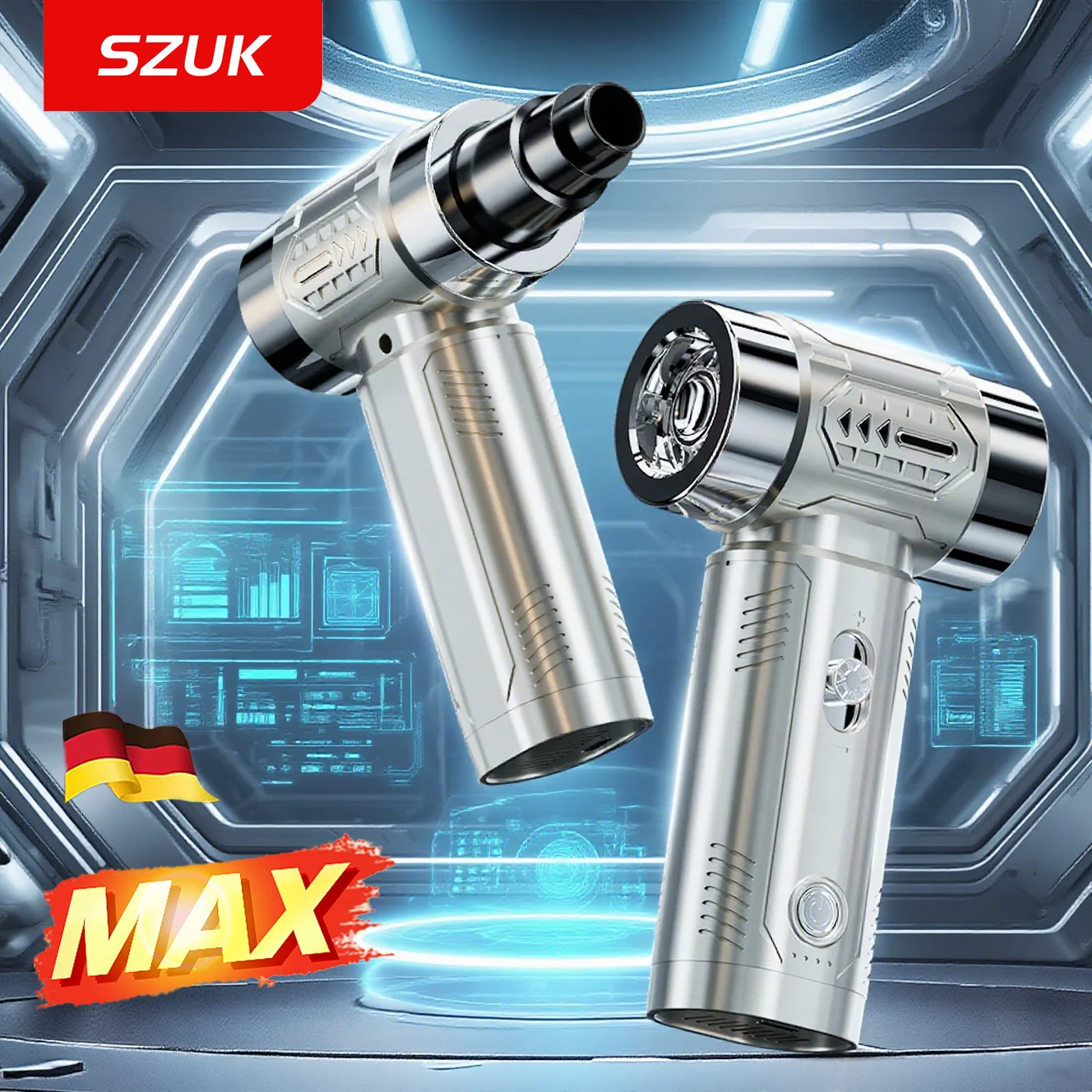 SZUK 2026 New Mini Air Blower Turbo Fan Brushless Motor Handheld Portable Duct Fan Turbofan Air Blower Car Vacuum Cleaner