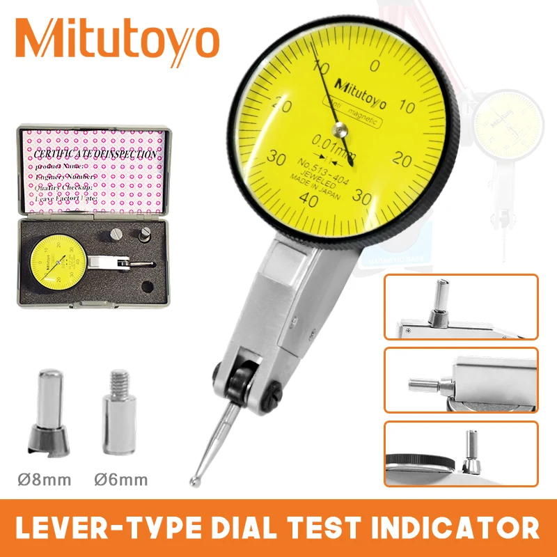 

Mitutoyo Dial Indicator 513-404 0-0.8mm 0.01mm Level Gauge Scale Precision Metric Dovetail Rails Indicator Measuring Hand Tools