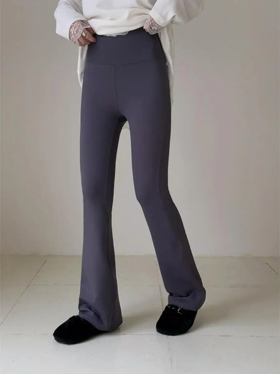 Pantaloni da yoga fissi pelosi a vita alta Bell Bot Inverno Nuovi pantaloni a strato base Sle Pantaloni lunghi APXIVI Altro materiale