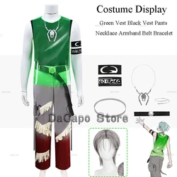 Till Cosplay Alien Stage R7 Blink Gone Green Vest Outfit Costume Wig Armband Prop Necklace Decor Unisex Pants Performance Party