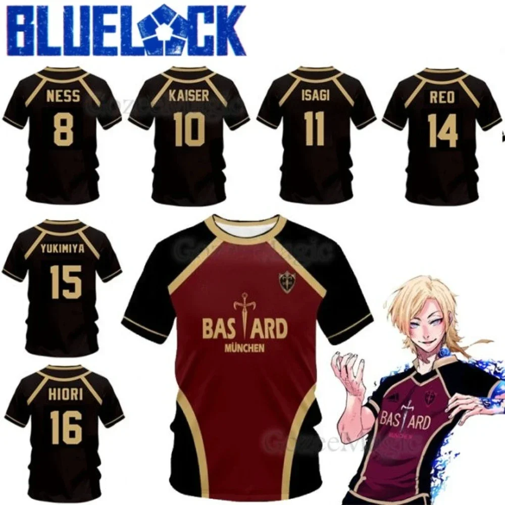 2026 Jersey Futsal Pattern Vl Replika Blue Lock Anime Bastard Munich Tees Summer Men and Women T-shirt Casual Sports TShirts Top