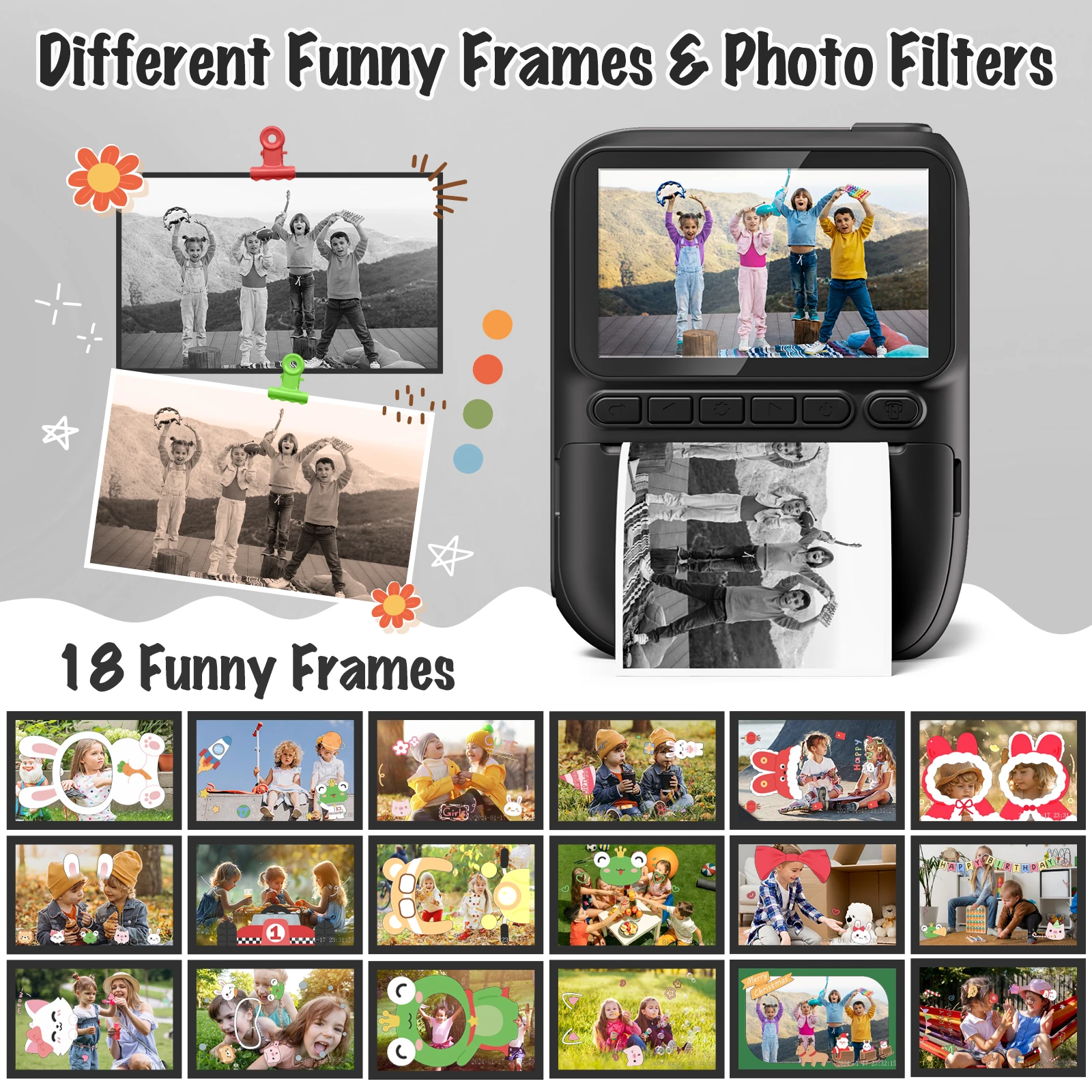 เด็กพิมพ์กล้องดิจิตอลกล้องของเล่นสําหรับ Toddle 1080P กล้องเซลฟี่ 32G ของขวัญสําหรับเด็ก