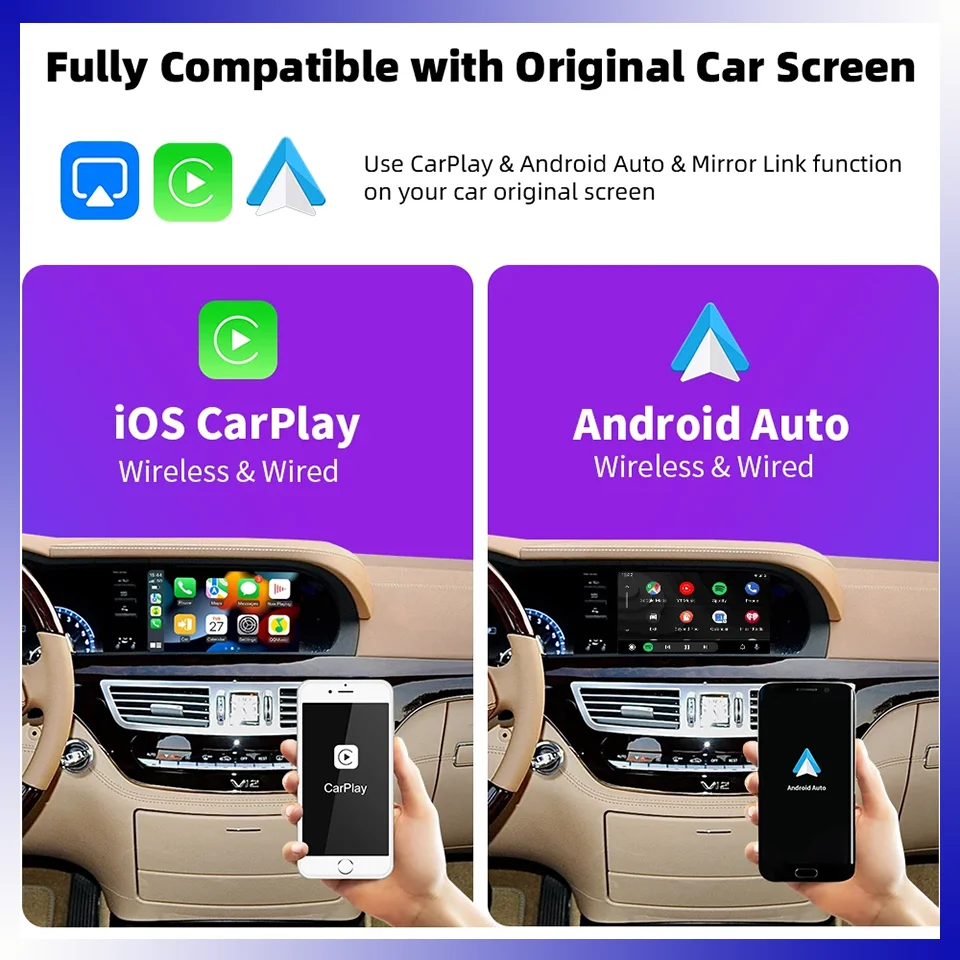 RideMedia 2026 GPS Music BT CarPlay Android Auto Interface for Mercedes NTG3.5 S class S300 S350 S400 S500 S600 AMG S63 S65 CL