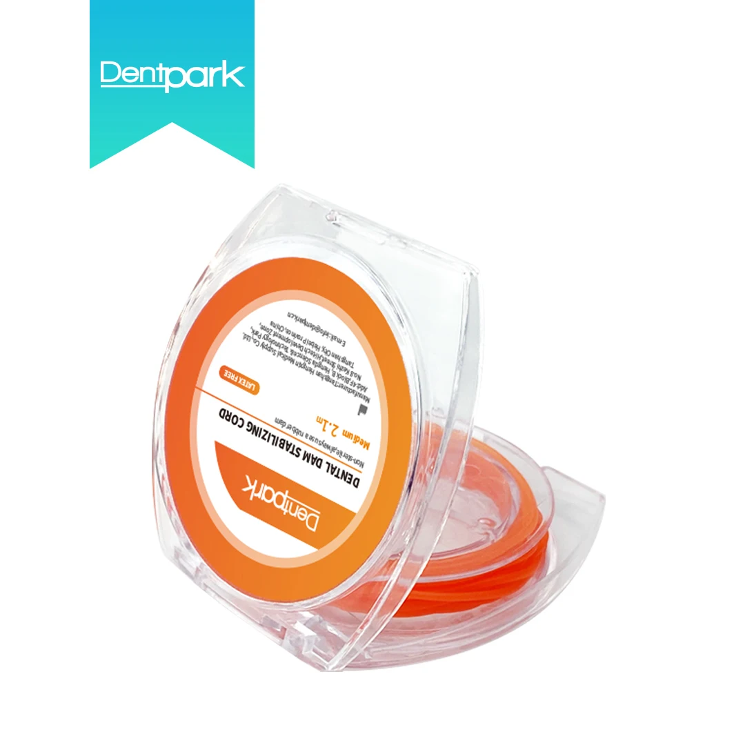 

Dentpark 2.1m/roll Dental Rubber Dam Stabilizing Cord Medium Dia-1.8mm Wedges Line Clamps Sheets Elastic Orange
