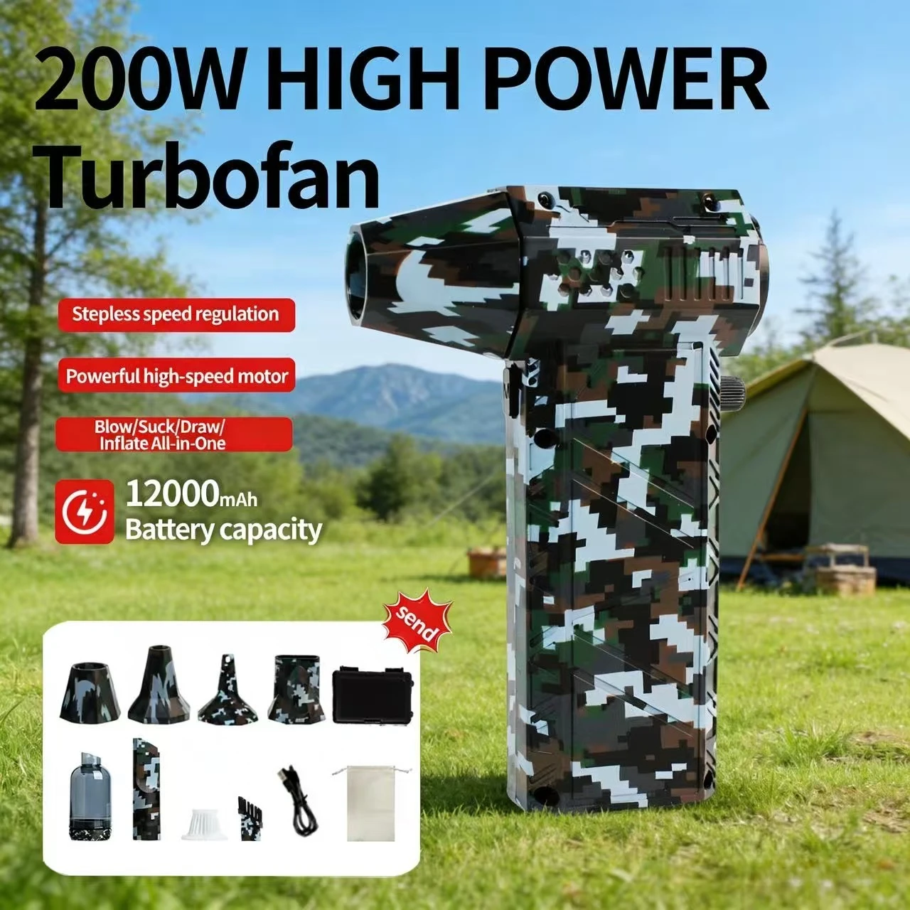 

Мощный вентилятор X16: турбоструйный вентилятор мощностью 300 000 об/мин, воздуходувка 12 000 мАч, очиститель швабры, мощный вентилятор мощностью 200 Вт для чистки автомобилей и компьютеров