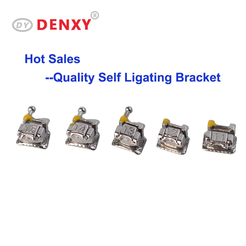 Denxy 1box High quality Passive Self Ligating bracket Metal Orthodontic Bracket Dental Orthodontic Brace dental clinic hot sale