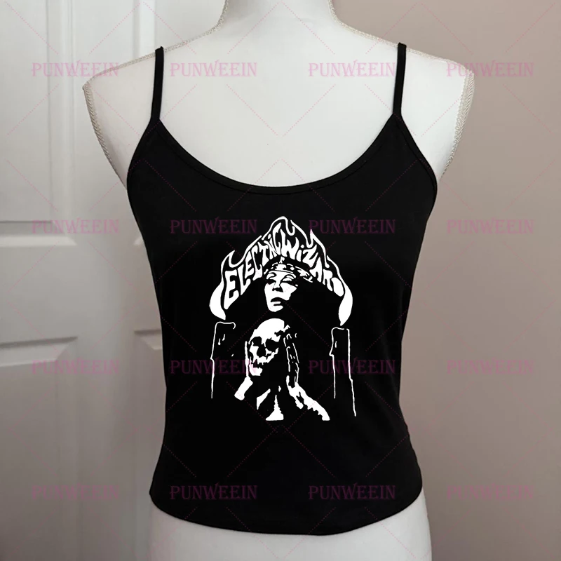 Electric Wizard Graphic Punk Slim Sexy Vest Vintage Graphic Baby Tees gothic band hip hop Streetwear Emo Girls 90s Y2k Crop Tops