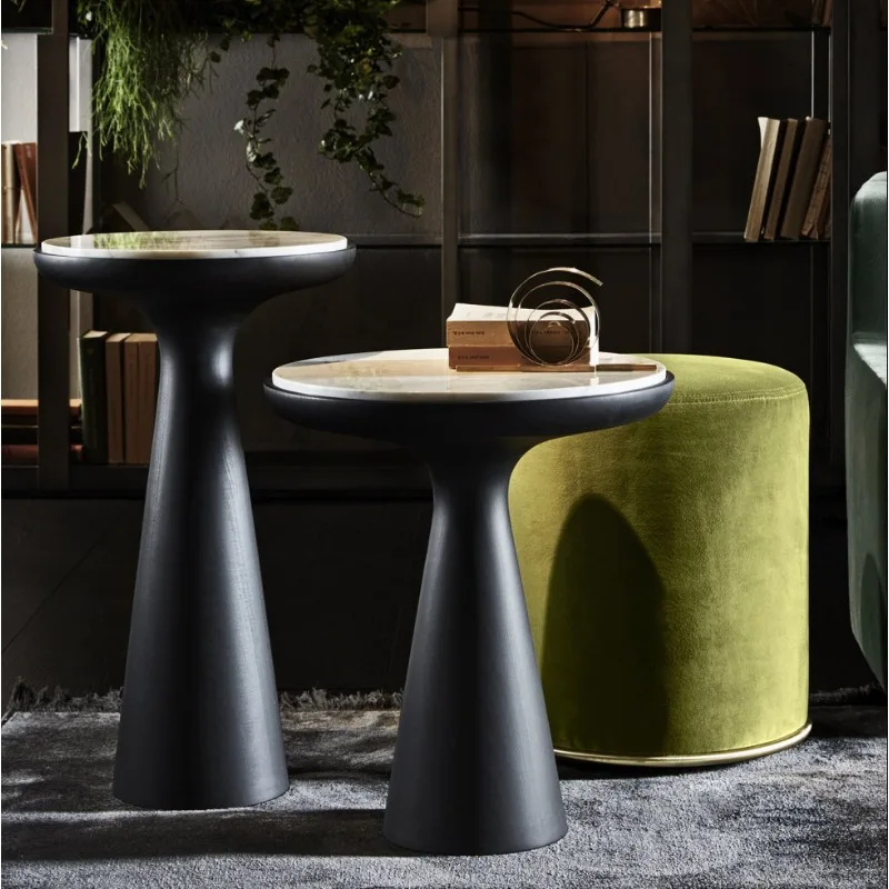 Model   Marble Surface Fant Coffee Table Wooden Side Table Medieval Living Room Bedroom Small Corner Table