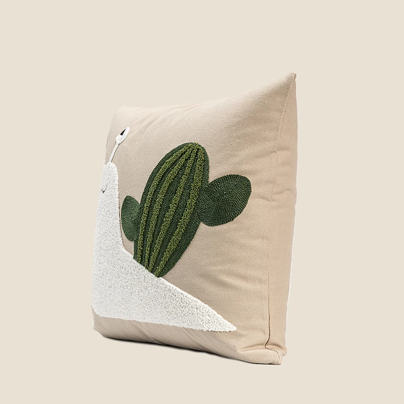 Cute cartoon cactus snail pillow living room sofa bay window bedside animal cushions