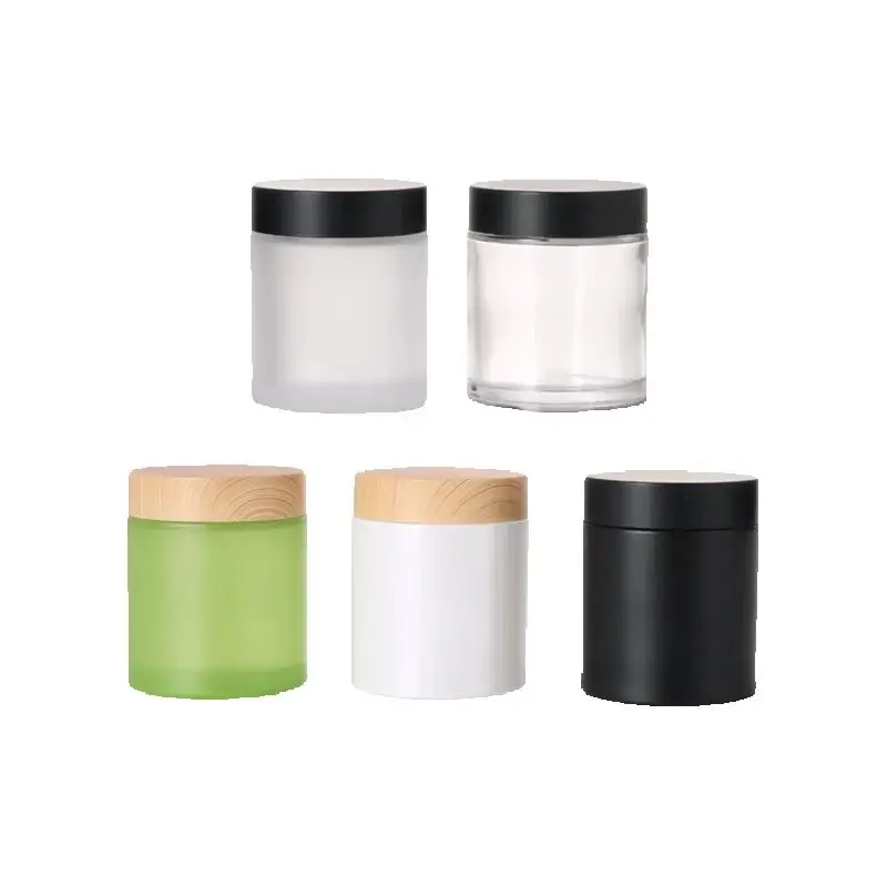 

10Pcs/lot Glass Roud Jar Skin Face Care Cream Jars Makeup 100g Cosmetics Container Lotion Body Scrub Pot Travel Bottles 100ml