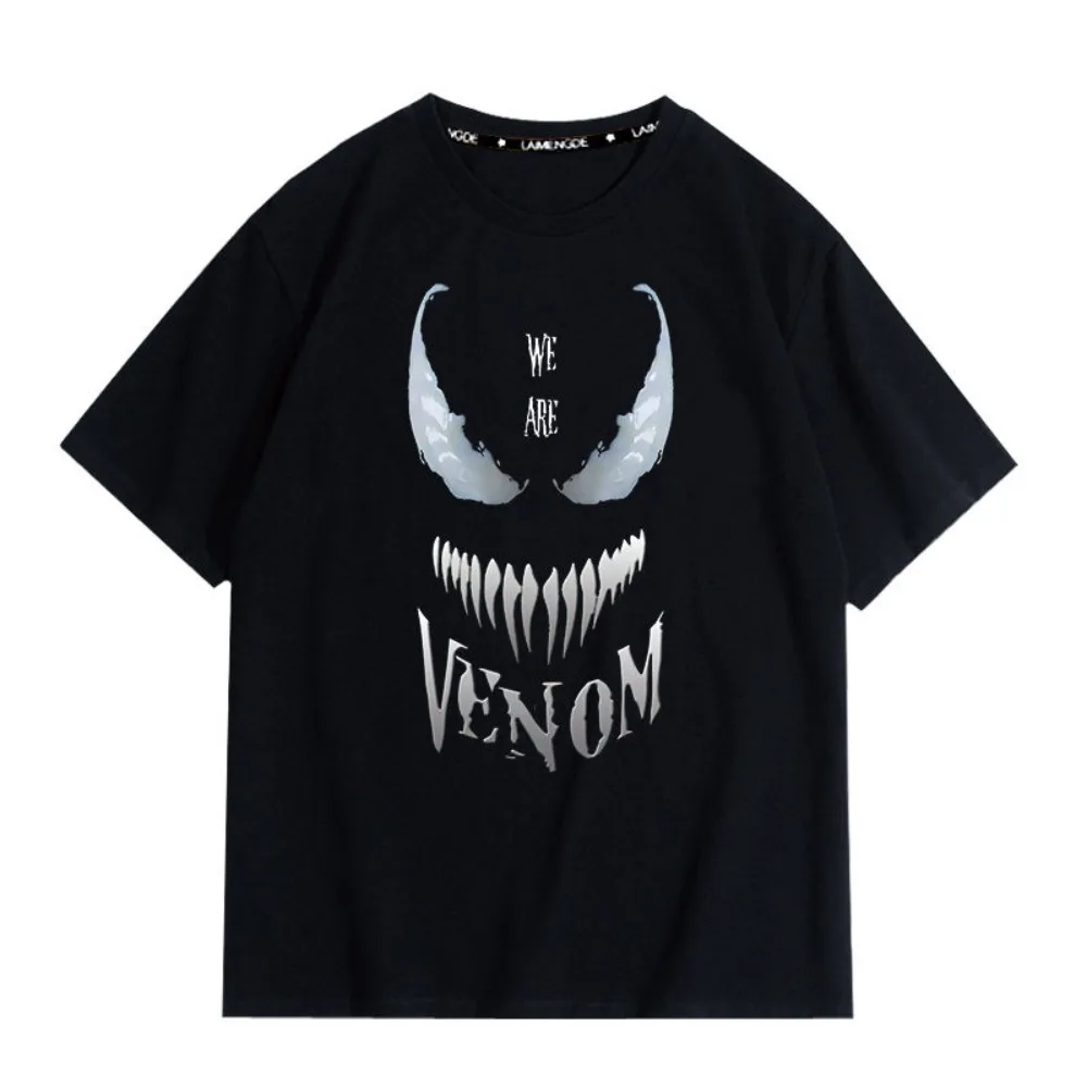 Venom joint short-sleeved T-shirt for men and women Marvel personalized pure cotton half-sleeved top children's trendy brand ins