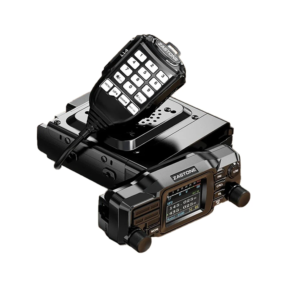 ZASTONE D500 25W Mini Mobile Radio VHF UHF Dual Band Transceiver DTMF Detachable Panel High Power Two Way Radio