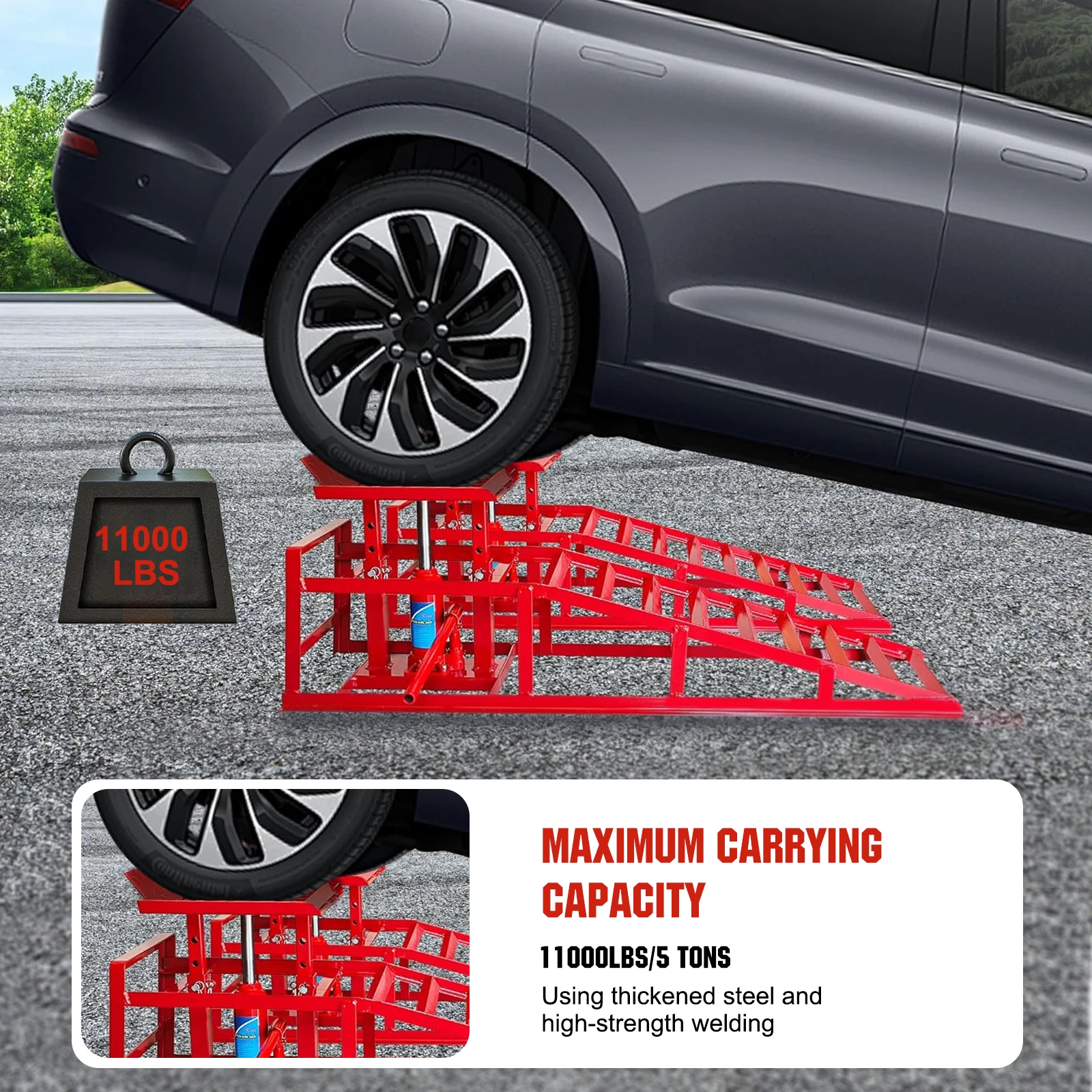 

Car Maintenance Bracket Oil Change Bracket Metal Hydraulic Auto Repair Ramps for Jack Support and Lift Vehicle Maintenance