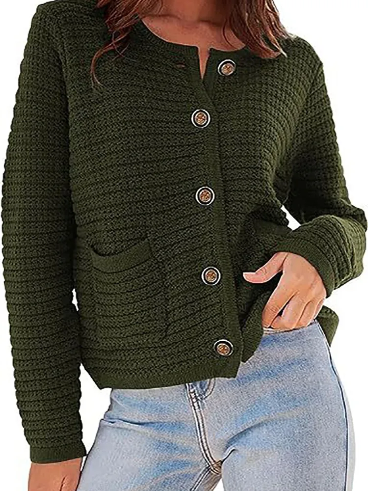 

New Autumn Casual Long-sleeved Women's Cardigan Shirt,Cardigan Woman,Cozy Sweaters,Vintage Clothing，Knitted Top,Sweater