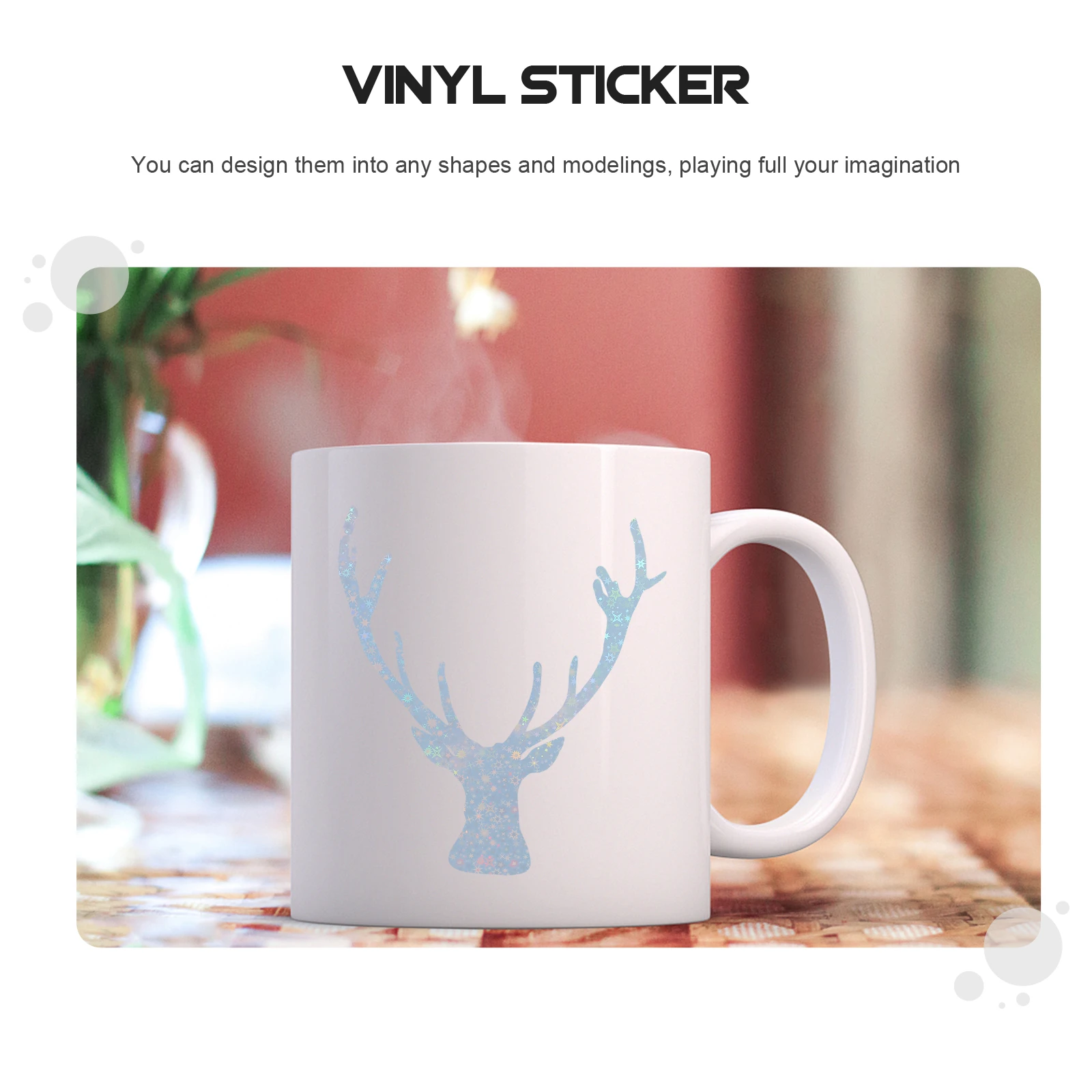 

20 Sheets Vinyl Stickers Adhesive Holographic Decals Cup Double Self-adhesive Window Film Aluminum Coating Decorative Effects