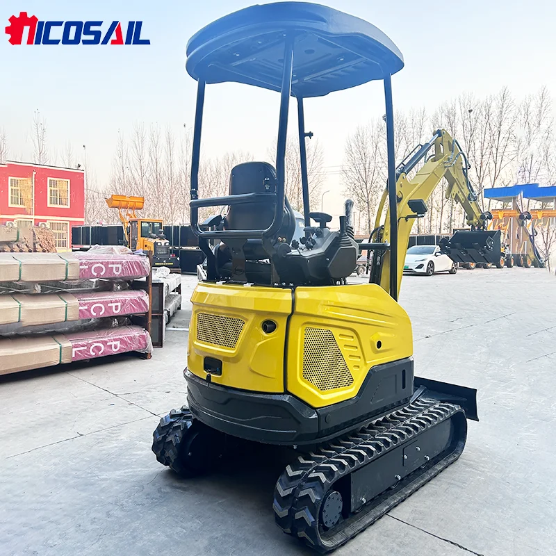 

Мини-экскаватор Nicosail 1,8 тонны с дизельным двигателем - гусеничный экскаватор с гидравлическим джойстиком для домашнего фермы и сада