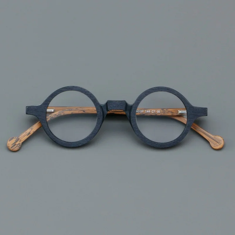 F·DRACON Board-Brillengestell, Retro, rund, Herren-Brillengestell, modisches Federbein, optisch verschreibungspflichtige Herrenbrille 5802 – Detail 2