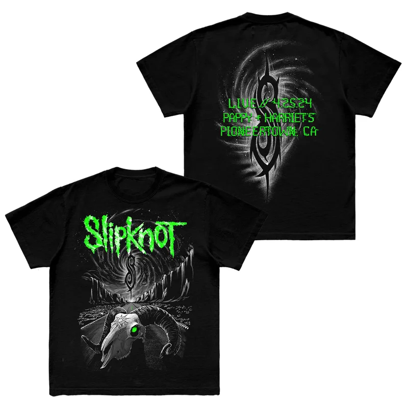 Camiseta Clássica SLIPKNOT Estilo Gótico Escuro 100% Algodão Estampa Gráfica Masculina Feminina Moda de Rua Verão