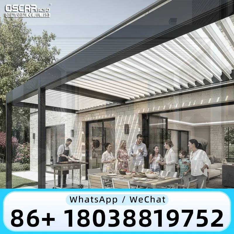 High Security 3D Outdoor Protective Fence Panels Aluminum Louver Barrier for Garden Yard Parking pergola