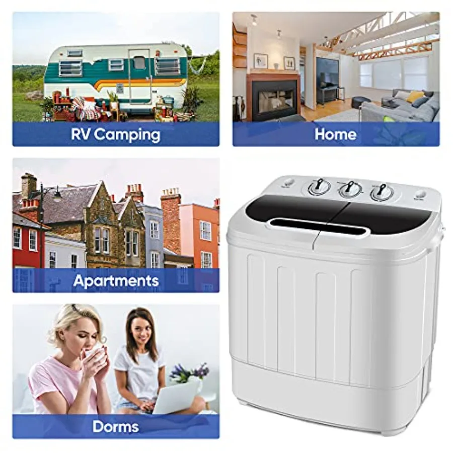 غسالة الملابس المحمولة غسالة صغيرة بحوض مزدوج سعة 13 رطل مع مجفف دوار غسالة مجفف مدمجة كومبو Li #6