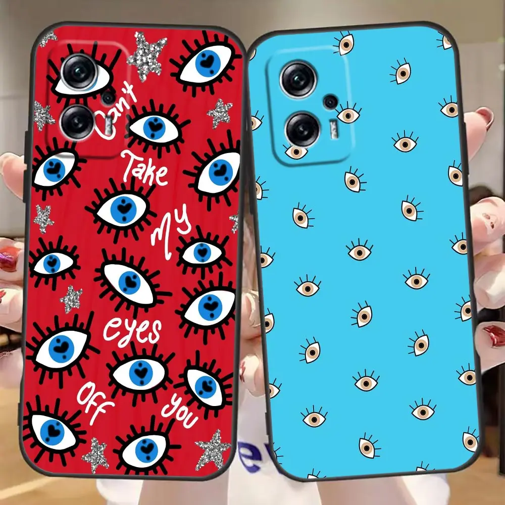 Funny Turkish Lucky Blue Evil Eye Phone Case For Redmi Note 12 11 10 9T 9S 9 8T 8 7 6 A1 GO Pro 5G Funda Coque Shell Case Cover