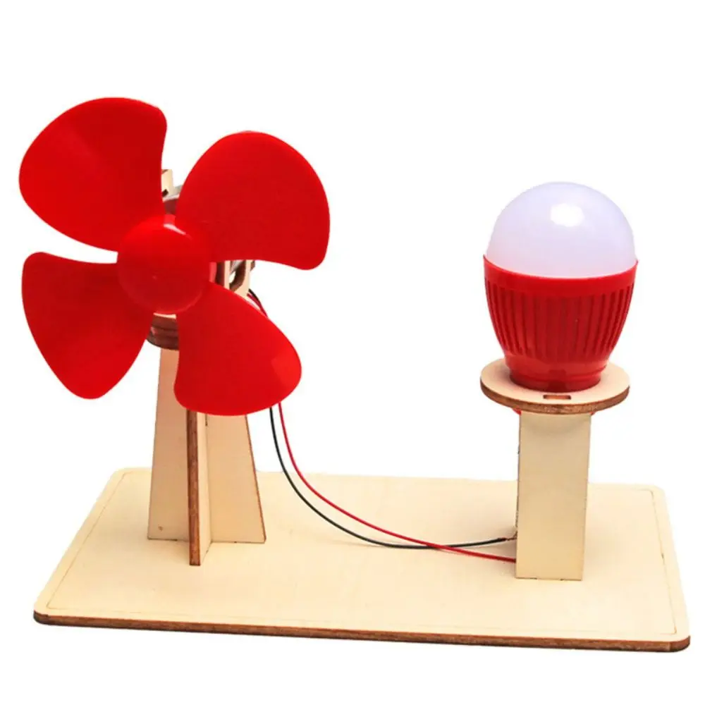 1 Set Gift Physics Science Toys 3D DIY Assembled Puzzles Wind Driven Teaching Kit Mini Wooden Model Kids