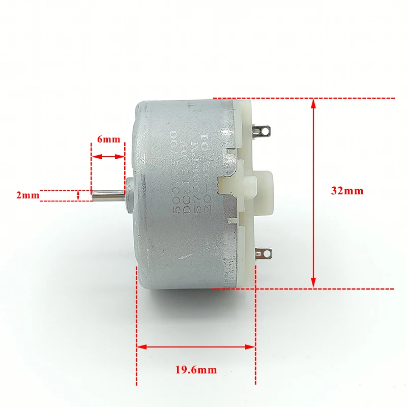 

Маленький двигатель 500 RF-500TB-12560 Micro DC 5 В-12 В 5700 об/мин Мини-двигатель круглого шпинделя диаметром 32 мм для CD DVD-плеера, опрыскивателя, подметальной машины
