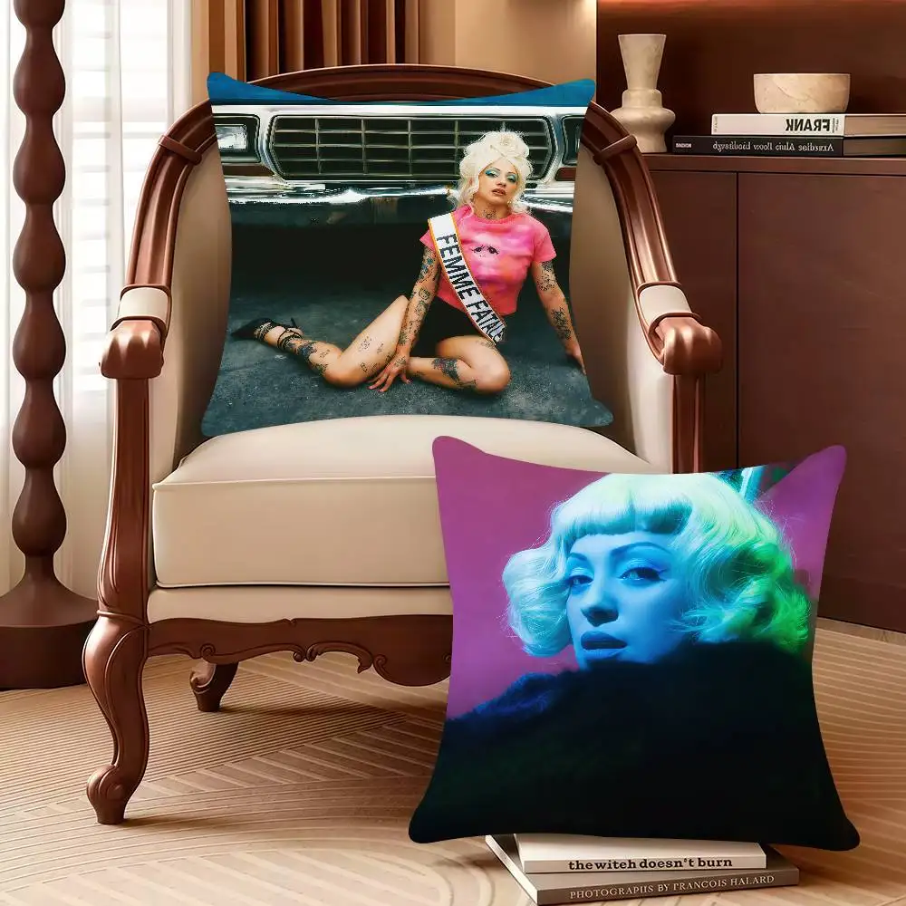 

M-Mon Laferte FEMME FATALE Pillow Case Decor Protective Covers Comfortable soft for Sofa Living Room Home office