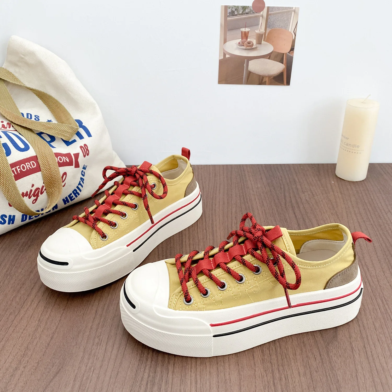 Nouvelles baskets en toile rét - Platform Sneakers Chunky avis et prix