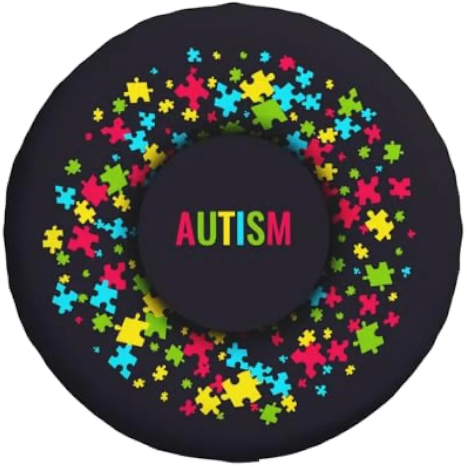 

Защитный чехол для запасного колеса из полиэстера с рисунком «Пазл: Сознание о аутизме» для внедорожников, грузовиков и автодомов