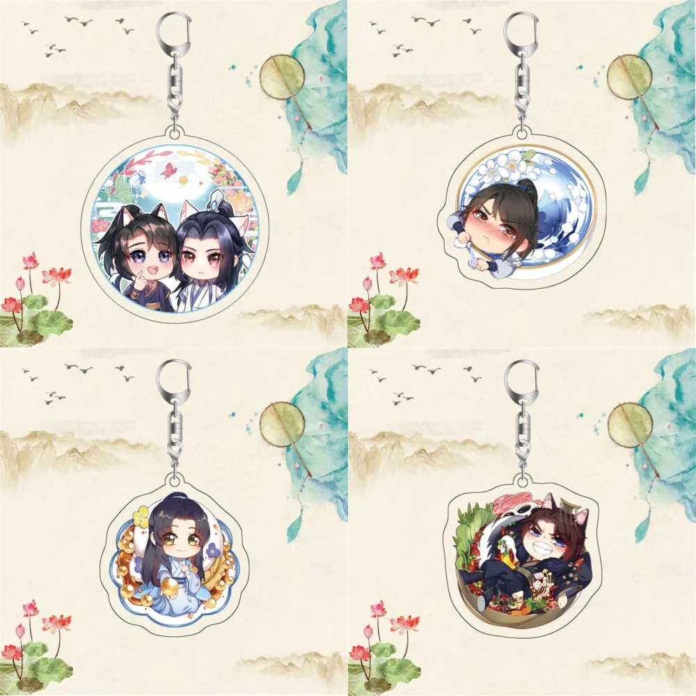 Hot Cartoon The Husky and His White Cat Shizun Chu Wanning Mo Ran Q Edition Acrylic Keychain SchoolBag Decor Friend Gifts 6cm