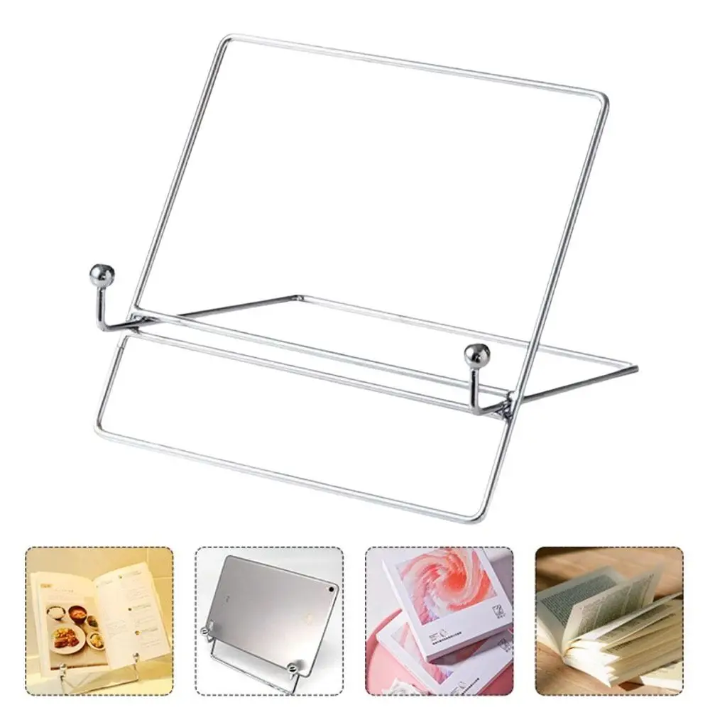 Portable Metal Tablet Stand INS-style Silver CD Rack Phone Support