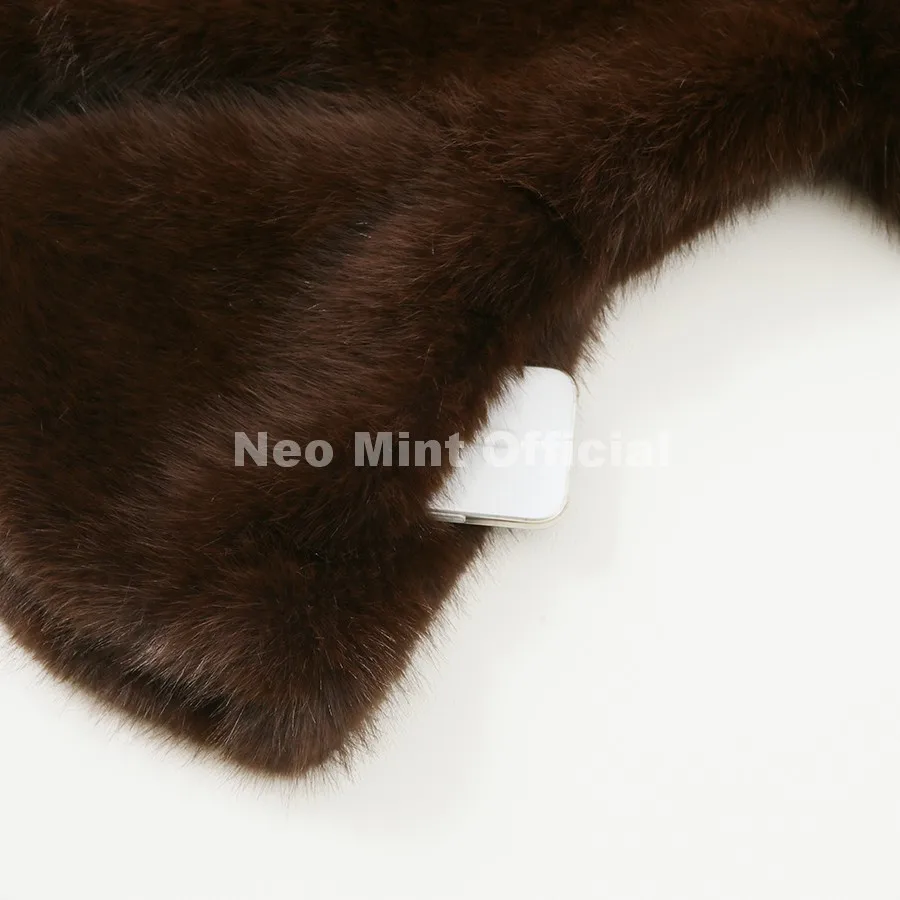 Neo Mint Trendy 2026 Winter Hot Chocolate Brown Peplum Fur Jacket Women Vintage Fashion Fluffy Faux Fox Fur Coat Long Outerwear