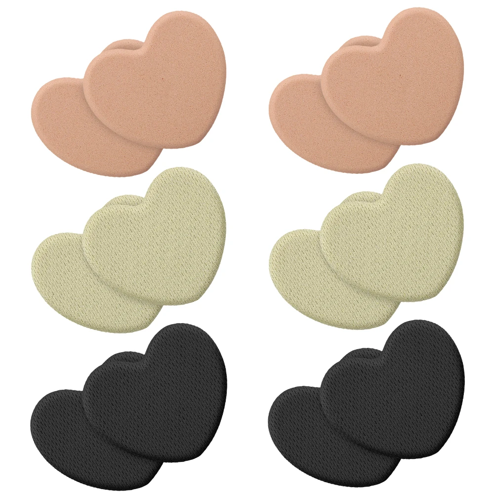 

6 Pairs Foot Protection Insoles High Heel Forefoot Support Black Beige Nude Each 2 Pairs Anti Slip Shock Absorption