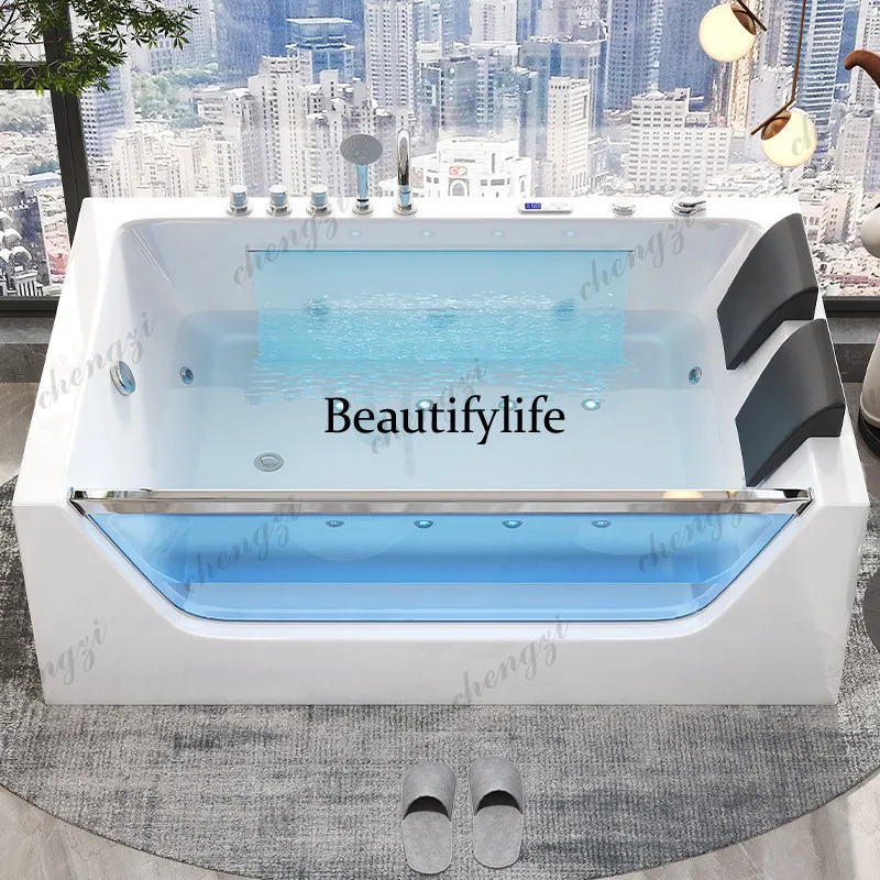 Double bathtub luxury bathtub couple integrated acrylic intelligent massage constant temperature 1.8 meters