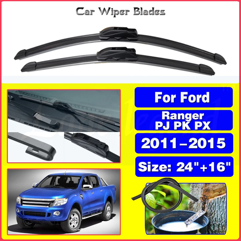 

For Ford Ranger Pj Pk Px 2011-2015 24"+16" Car Accessories Front Windscreen Wiper Blade Brushes Wipers U Type J Hooks 2015 2014