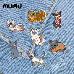 2023 New British Shorthair Lapel Pin Cute Ragdoll Sphynx Cats Acrylic Brooches Handmade Epoxy Jewelry Shirt Bag Badge