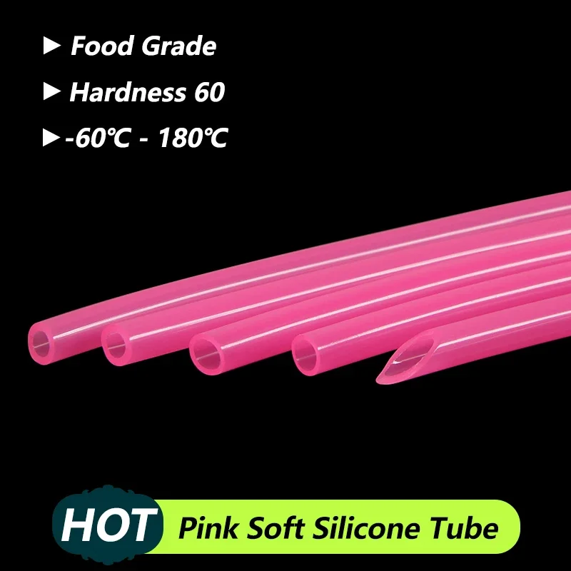 

Pink Food Grade Silicone Rubber Hose ID 2mm 3mm 4mm 5mm 6mm 8mm Tasteless Flexible Rubber Hose Aquarium Soft Tubing Drink Pipe