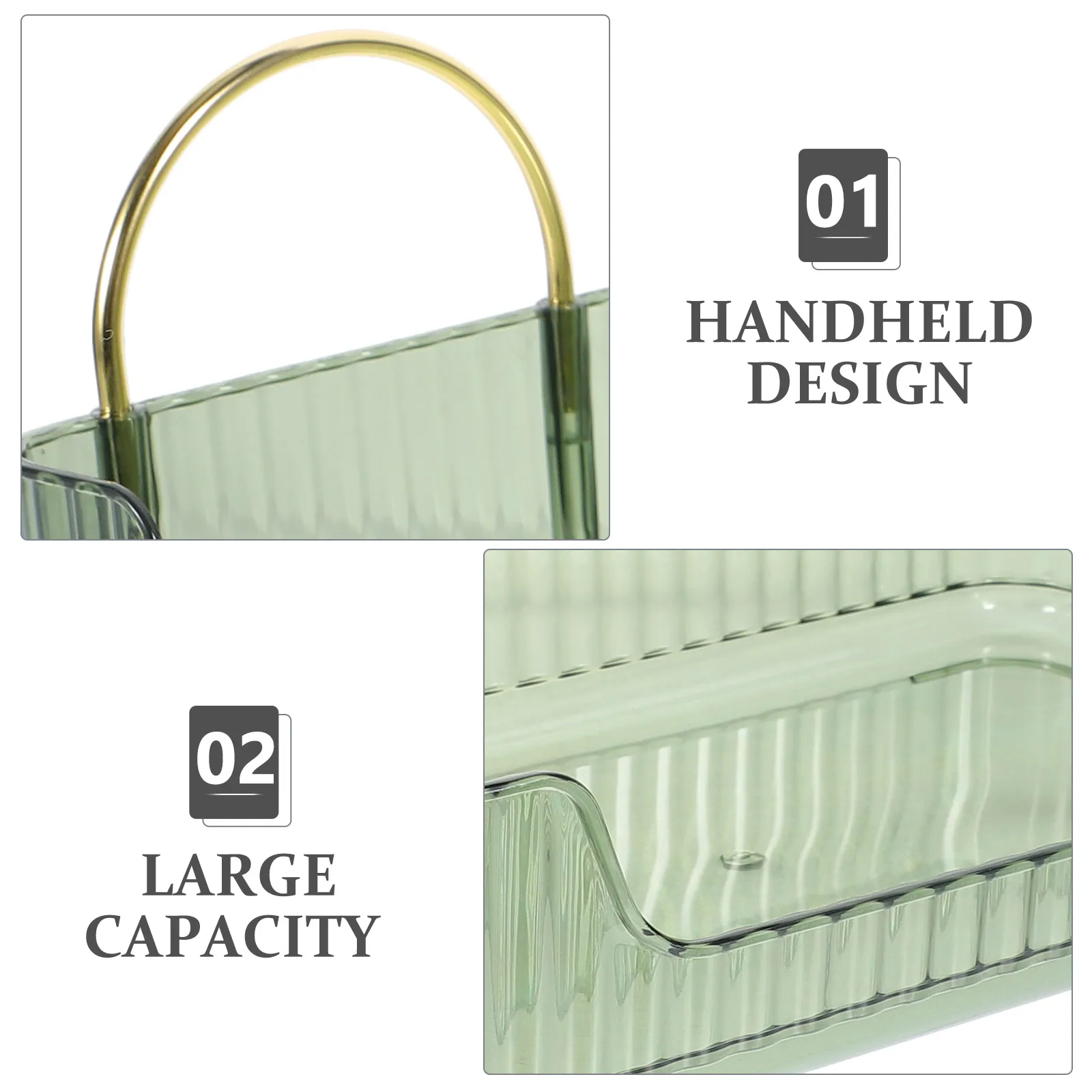 

Storage Tray Vanity Countertop Large Capacity Toiletry Storage Bathroom Accessories Holder Easy Install Safe
