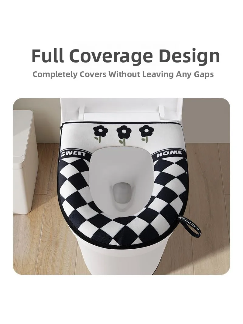 

Водонепроницаемый чехол для унитаза из овечьего вельвета на молнии с мультяшным рисунком, универсальный для всех сезонов