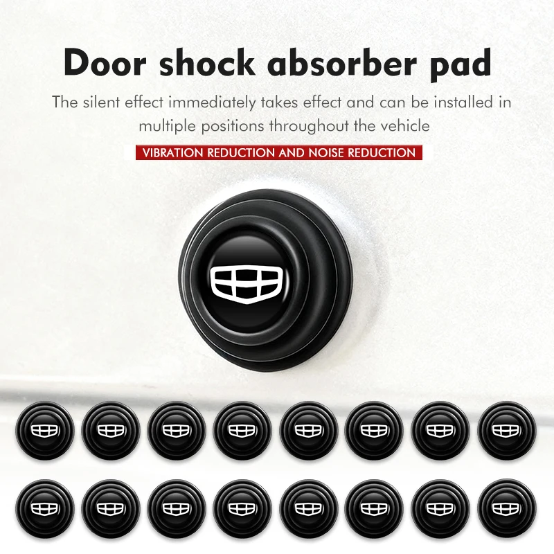 For Geely Car Logo Door Shock Absorbing Pad Sound Insulation Anti-collision Pad Tugella Atlas Pro Coolray Geometry C Emgrand ec7
