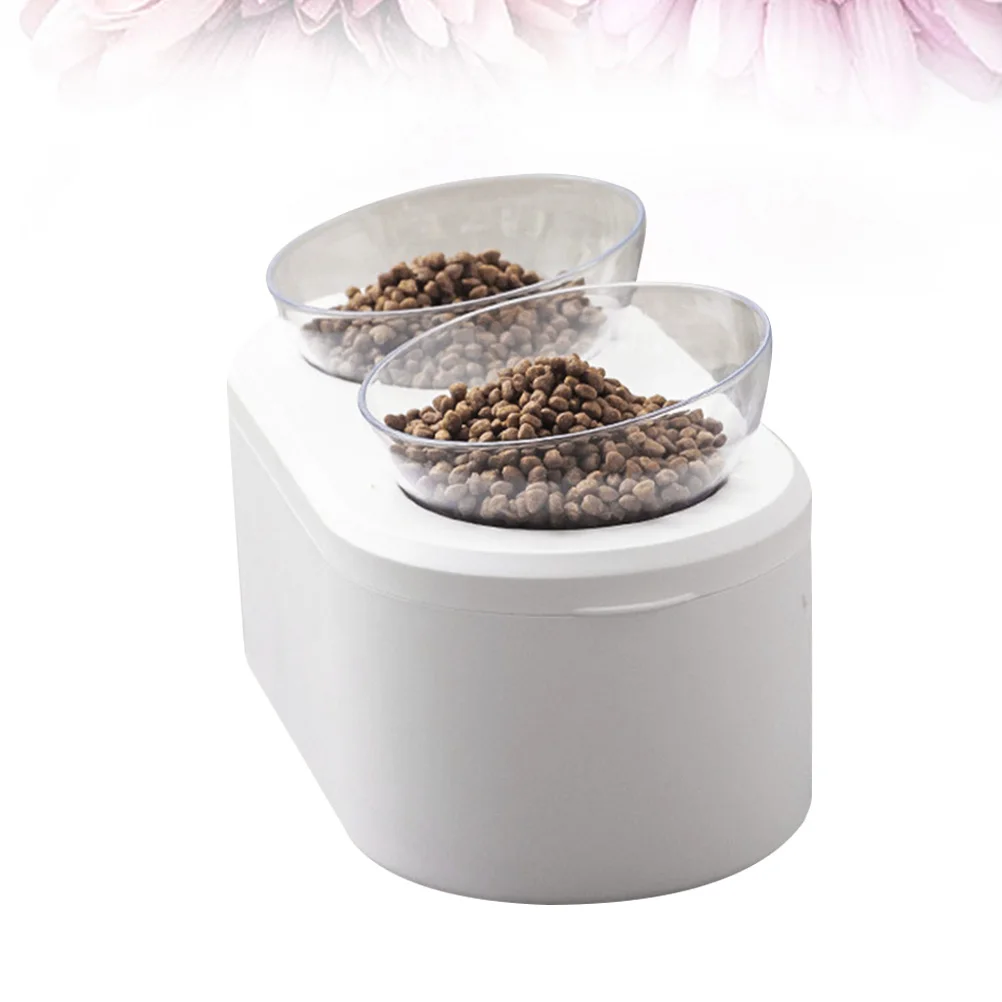 

Adjustable Angle Cat Bowl Non-Slip Base Transparent Pet Feeder Dish Durable Food Water Bowl For Cats Dogs White Pet Supplies