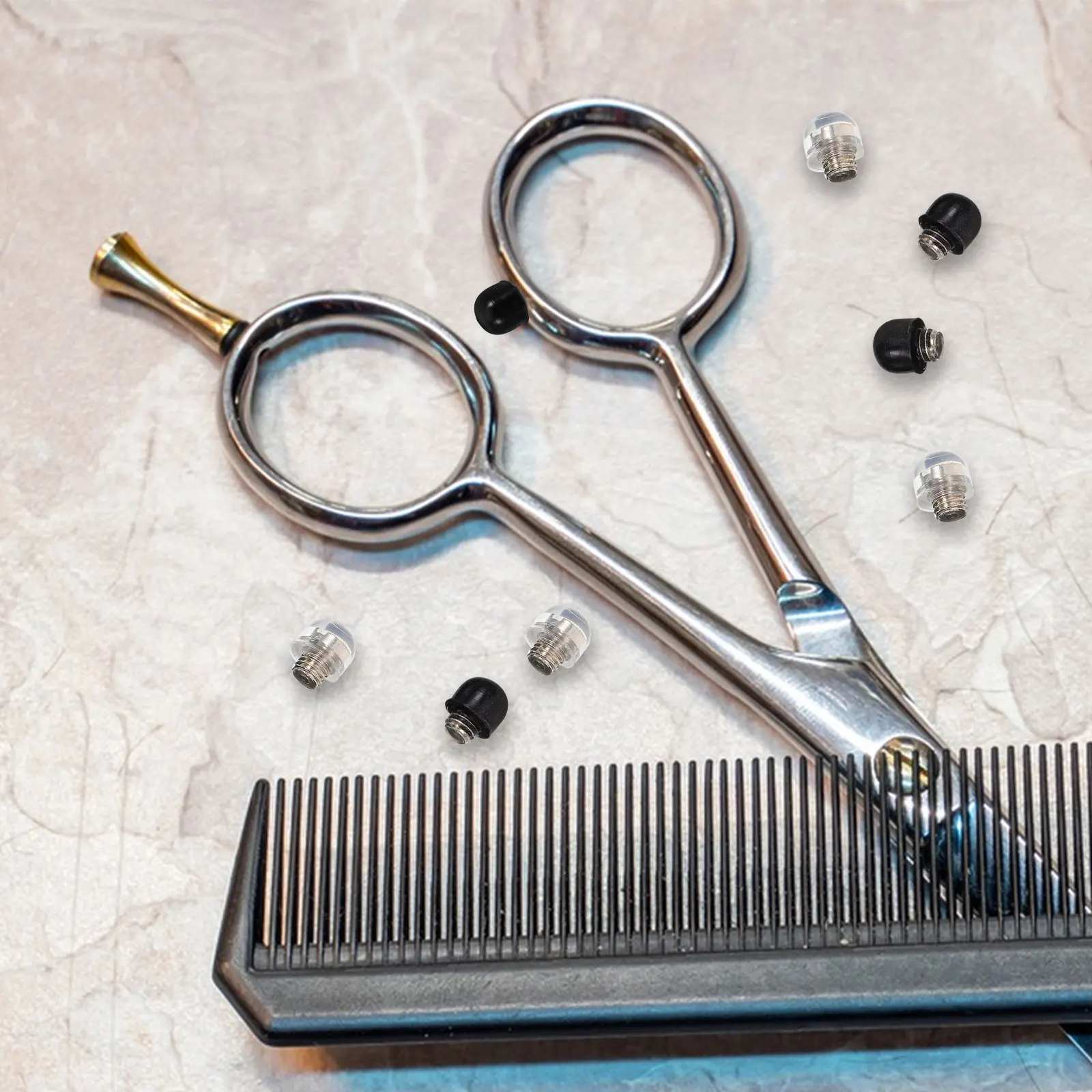 

12pcs Scissors Metal Replacement Accessories Barber Tools Hair Bumpers Mufflers Pet Grooming Salon Styling Quiet