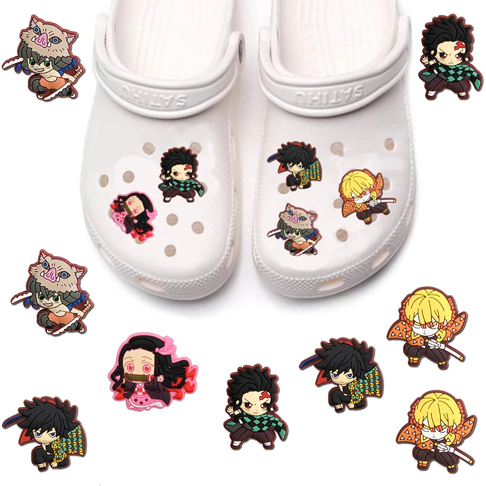 5-15 шт., популярная японская манга, новая серия демонов для обуви с героями мультфильмов, подвески, аксессуары, украшение «сделай сам», для классического сабо, подарки для детей