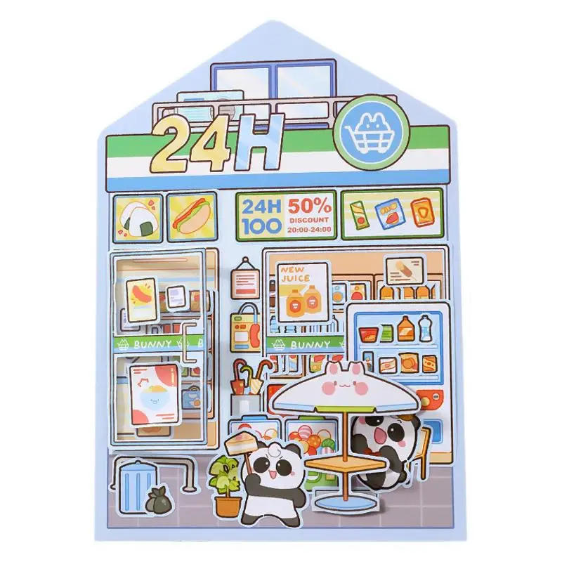 

1 комплект, креативные наклейки для декора «сделай сам», наклейки для сцены, серия «Сладкие мультяшные животные», наклейки для карманной кабины, наклейки для сцены, наклейки