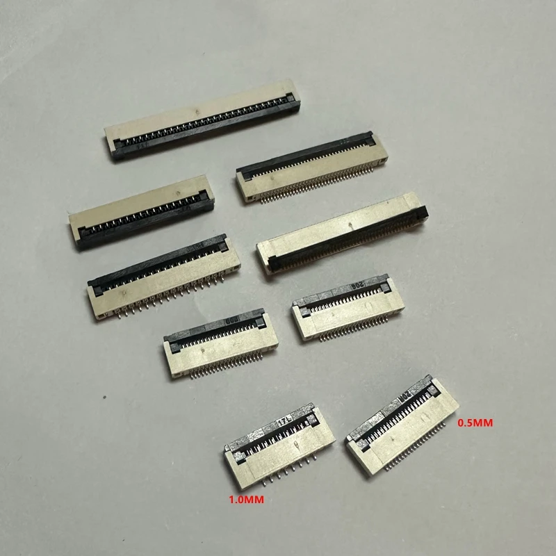 10pcs 0.5mm/1mm Pitch Under Clamshell Socket FPC FFC Flat Cable Connector 4P 5P 6P 8P 10P 12P 14P 16P 20P 22P 24P 30P 32P 34P